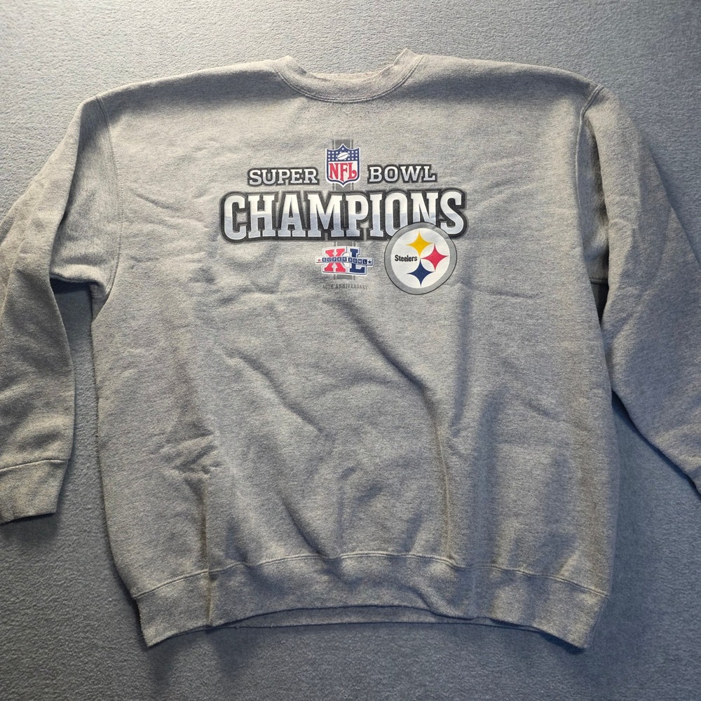 Pittsburgh Steelers Super Bowl XL Champions Sweatshirt Mens 2XL Gray NFL 2006